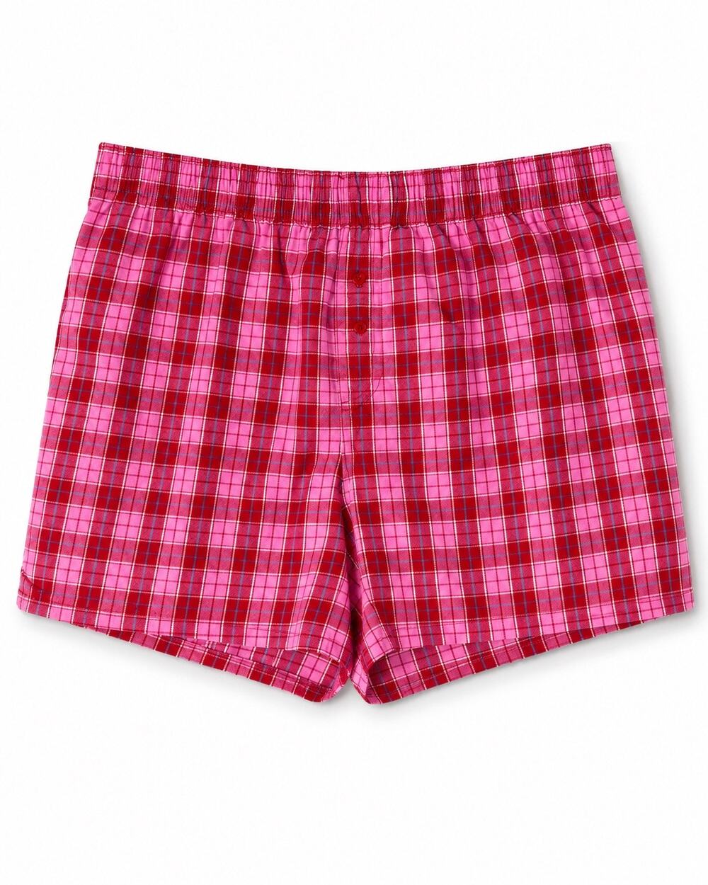 Colsie Pink & Red Plaid Boxer Pajama Shorts Size Large